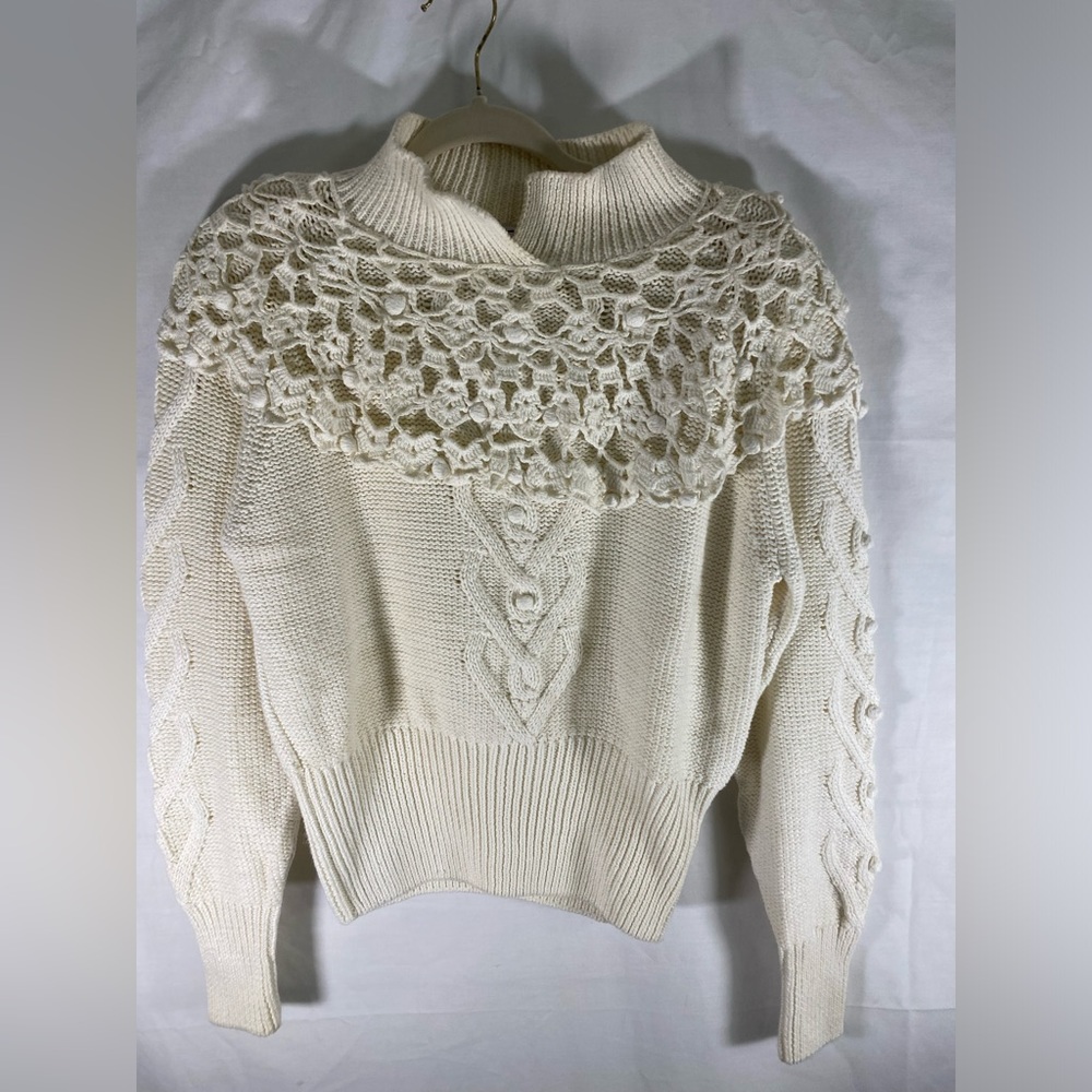 Vintage 80’s Cable Knit Crochet Sweater - Gem